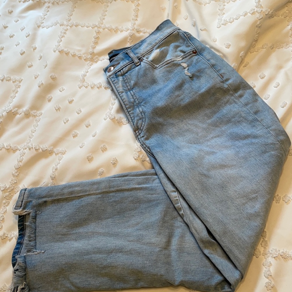 Express straight super high rise mom jeans